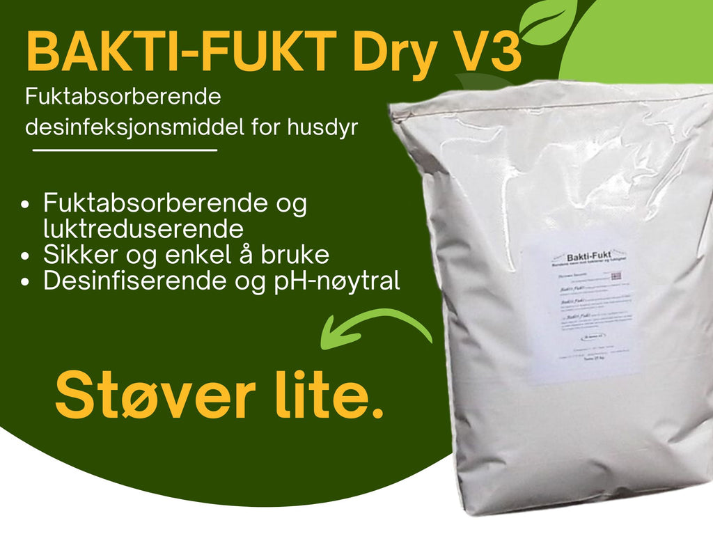 Fordeler ved Bakti-Fukt DRY V3 – Fuktabsorberende desinfeksjonsmiddel for husdyr