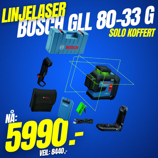 Linjelaser Bosch GLL 80-33 G Solo Koffert (75938865)
