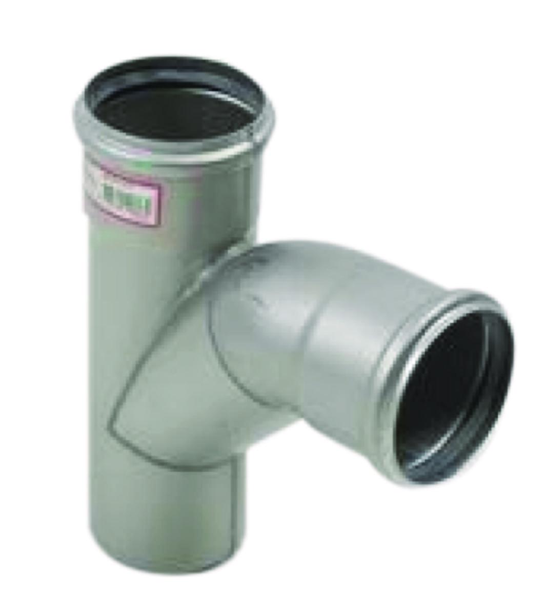 Grenrør 87.5° m/svingt avgrening, AISI 304, Europipe - Blücher