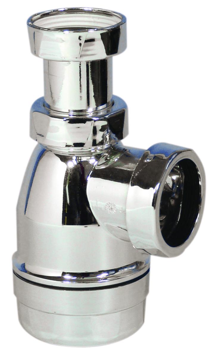 Flaskevannlås kombi, krom, Purus