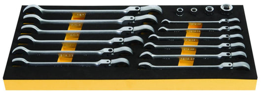 Skrallekombinøkkelsett Modul, 1/4", 16 deler Ironside
