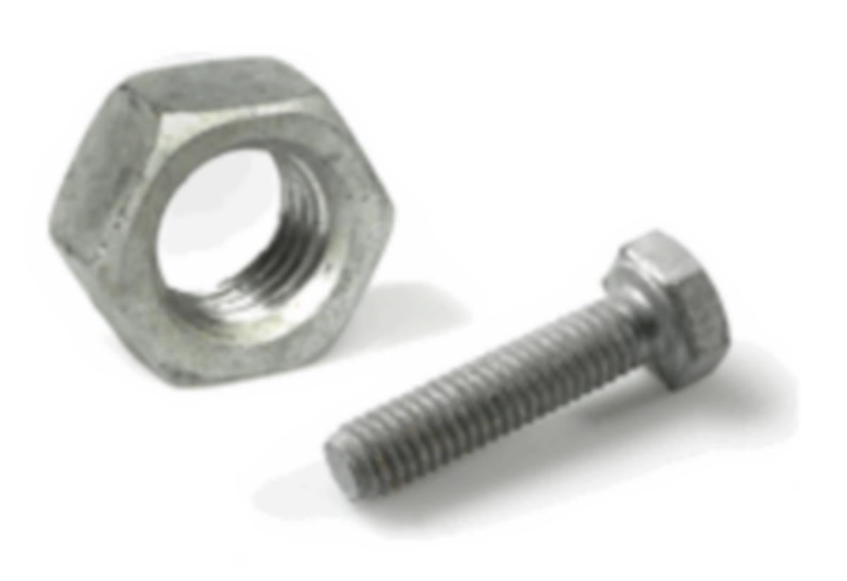 Sekskantskrue m/mutter ISO 4017/4032 varmforzinet