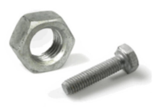 Sekskantskrue m/mutter ISO 4017/4032 varmforzinet