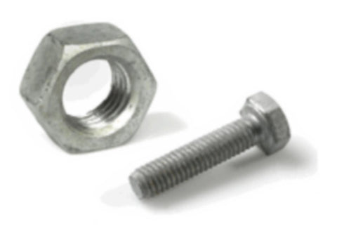 Sekskantskrue m/mutter ISO 4017/4032 varmforzinet