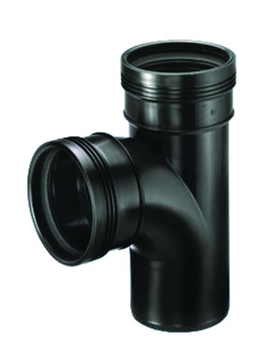 Grenrør svingt  88° svart, Wafix - Wavin