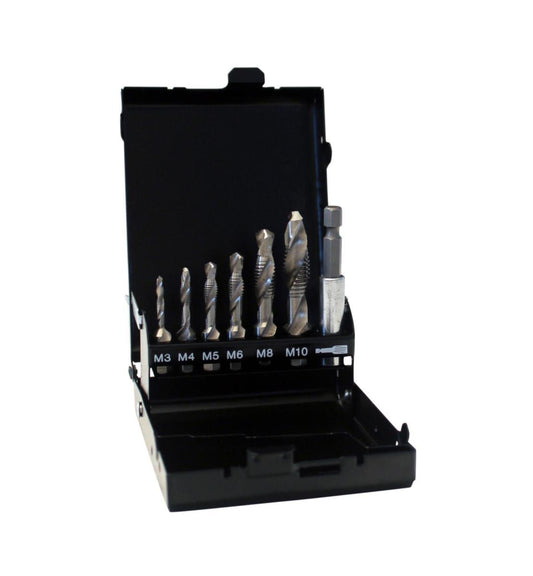 Kombi bor- og gjengetappsett HSSG 1/4" Ironside