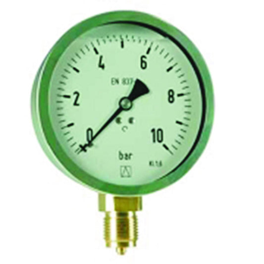 Bakflens for væskefylt manometer