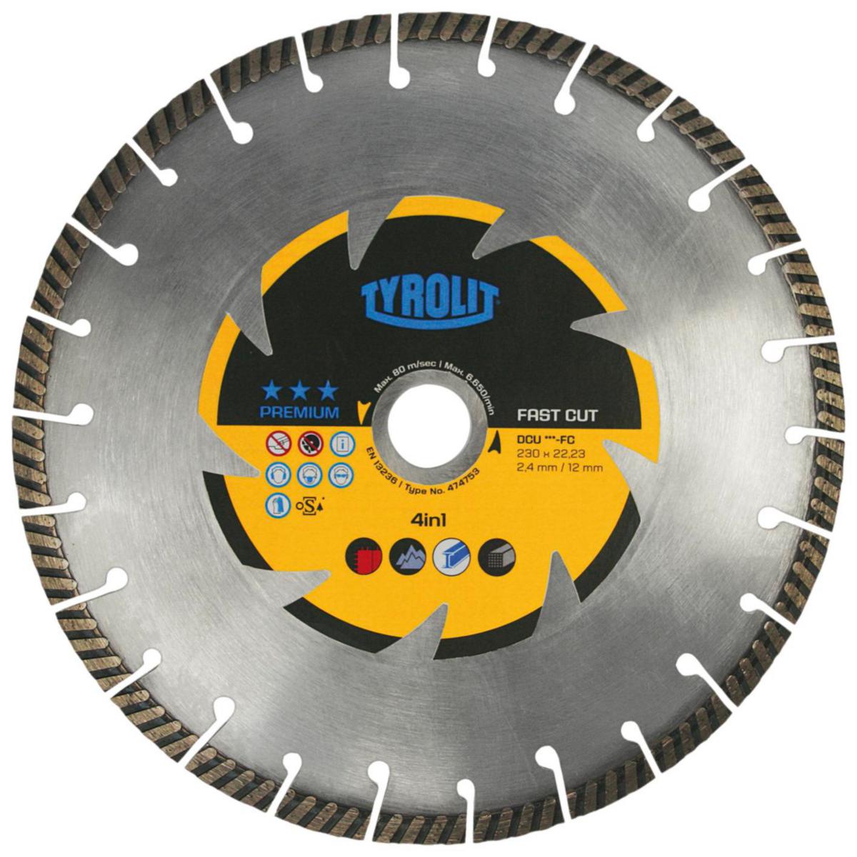 Diamantkappeskive Tyrolit Premium*** DCU-FC 4 in 1
