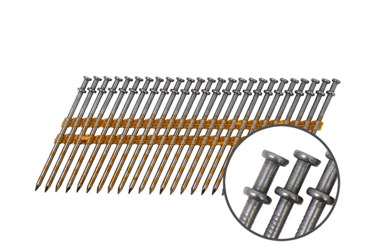 Maskinspiker dobbelhodet duplex 21º Tjep, blank