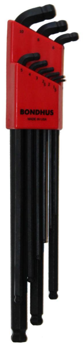 Vinkelnøkkelsett Bondhus SDBLX9M m/kule Sekskant