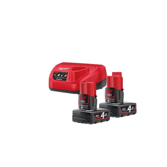 Batterisett Milwaukee M12 NRG-402 12V 2x4.0Ah