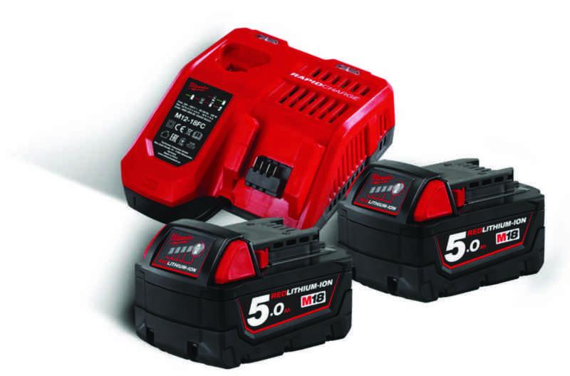 Batterisett Milwaukee M18 NRG-502 18V 2x5.0Ah (490529)