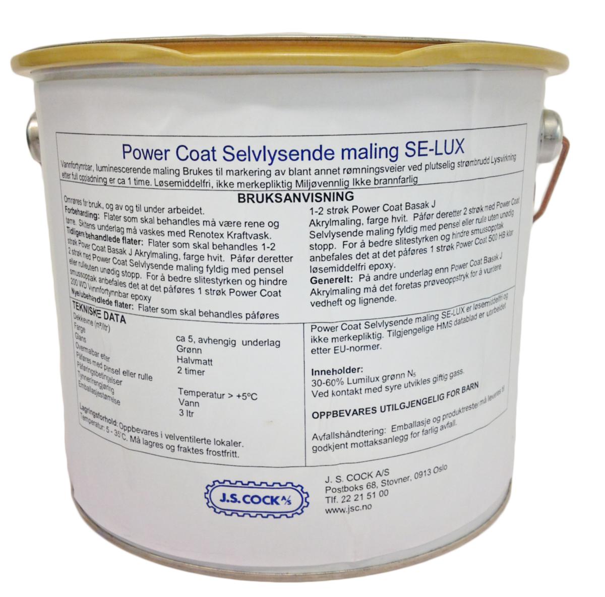 Fluorescerende og selvlysende maling Se-Lux - Power Coat®