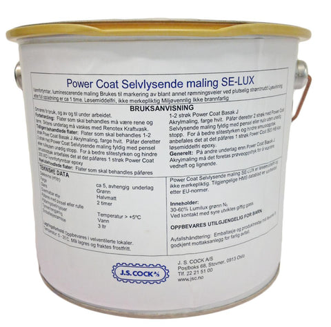 Fluorescerende og selvlysende maling Se-Lux - Power Coat®