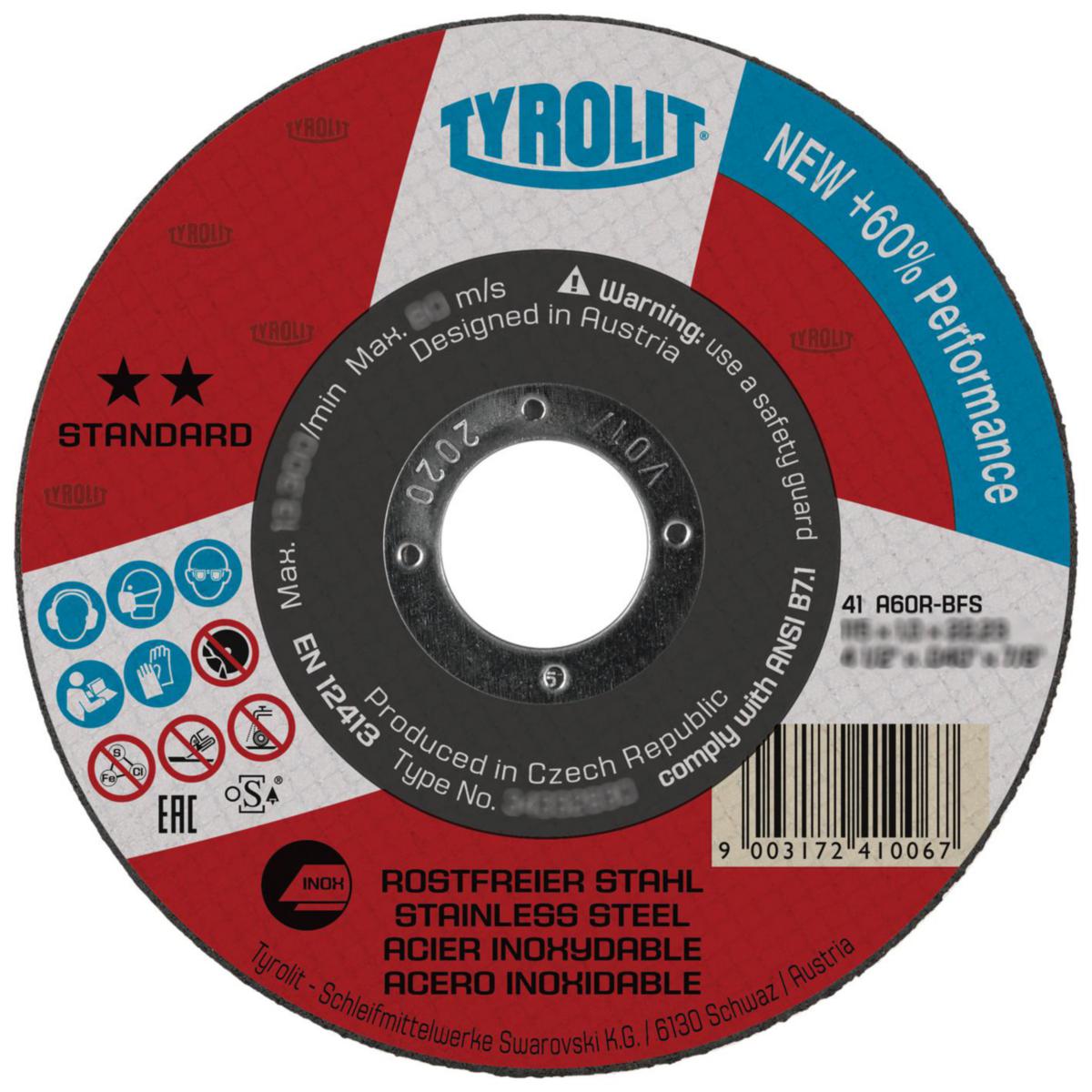 Kappeskive Tyrolit Standard** for inox