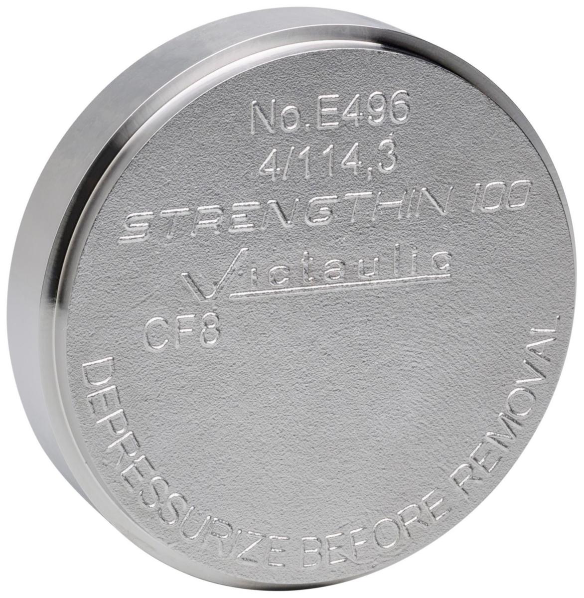 Endelokk rillet, Vic E496, rustfritt, Victaulic® StrengThin™ 100 VK