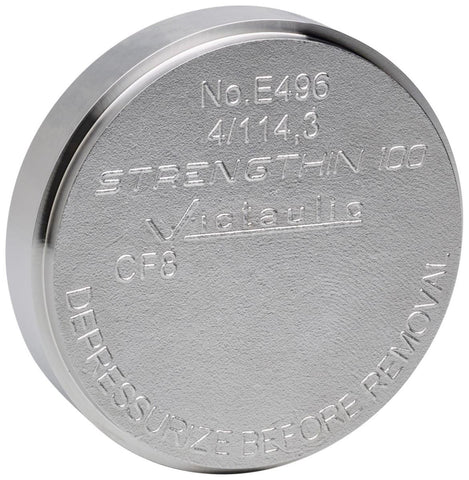 Endelokk rillet, Vic E496, rustfritt, Victaulic® StrengThin™ 100 VK