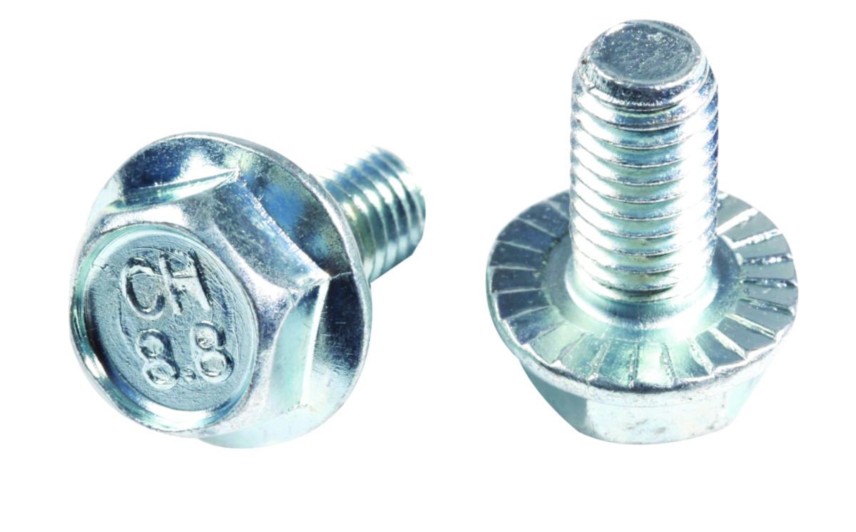 Sekskantskrue M6SF DIN 6921 8.8 riflet flens elforzinket