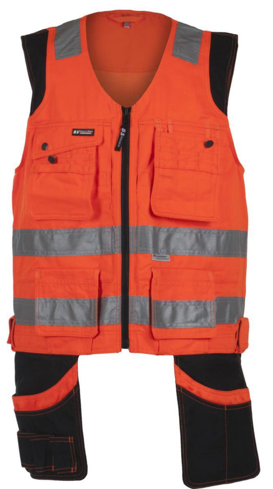 Håndverksvest BS Dokka HiVis kl.1 oransje/svart - Bekken & Strøm
