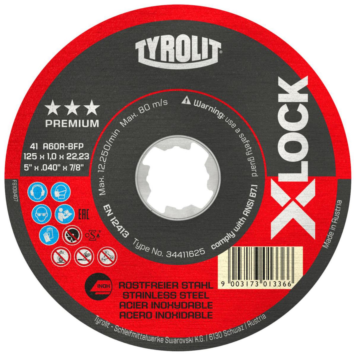 Kappeskive Tyrolit Premium*** for inox X-LOCK