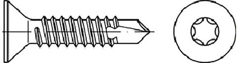 Plateskrue forsenket m/borspiss DIN 7504P elforzinket