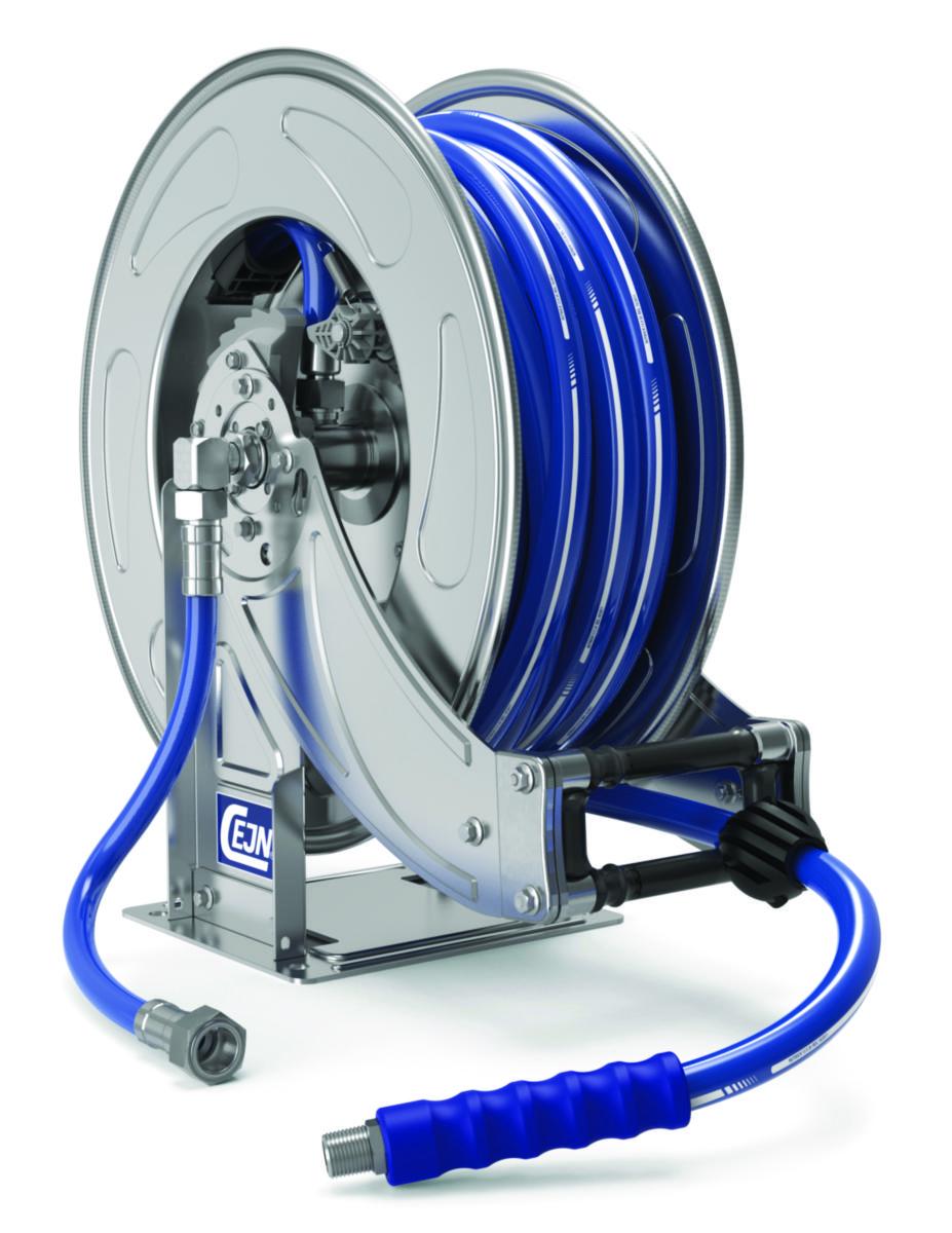 Slangetrommel åpen Cejn AISI 316 med PVC-slange