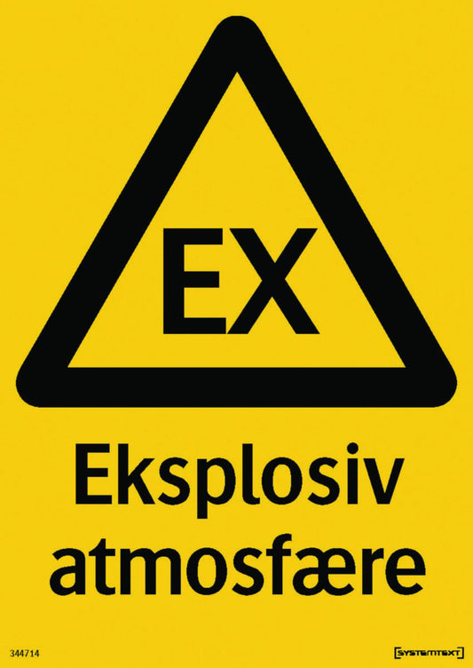 Skilt Systemtext "Eksplosiv atmosfære"