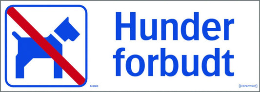 Skilt Systemtext "Hunder forbudt"
