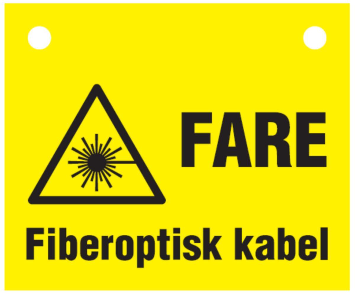 Skilt "Fare Fiberoptisk Kabel" Hexatronic