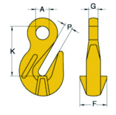Innkortningskrok med øye Yoke YH