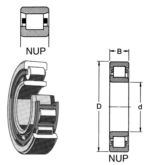 Enradete Sylindriske Rullelager Serie NUP 2 - SKF
