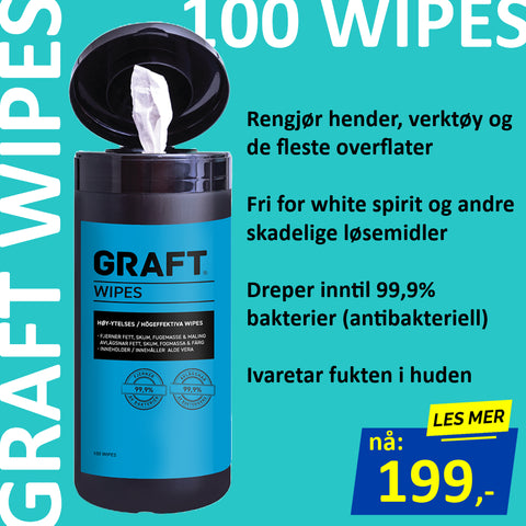 Rengjøringsserviett Graft Wipes, 100 stk (628550)
