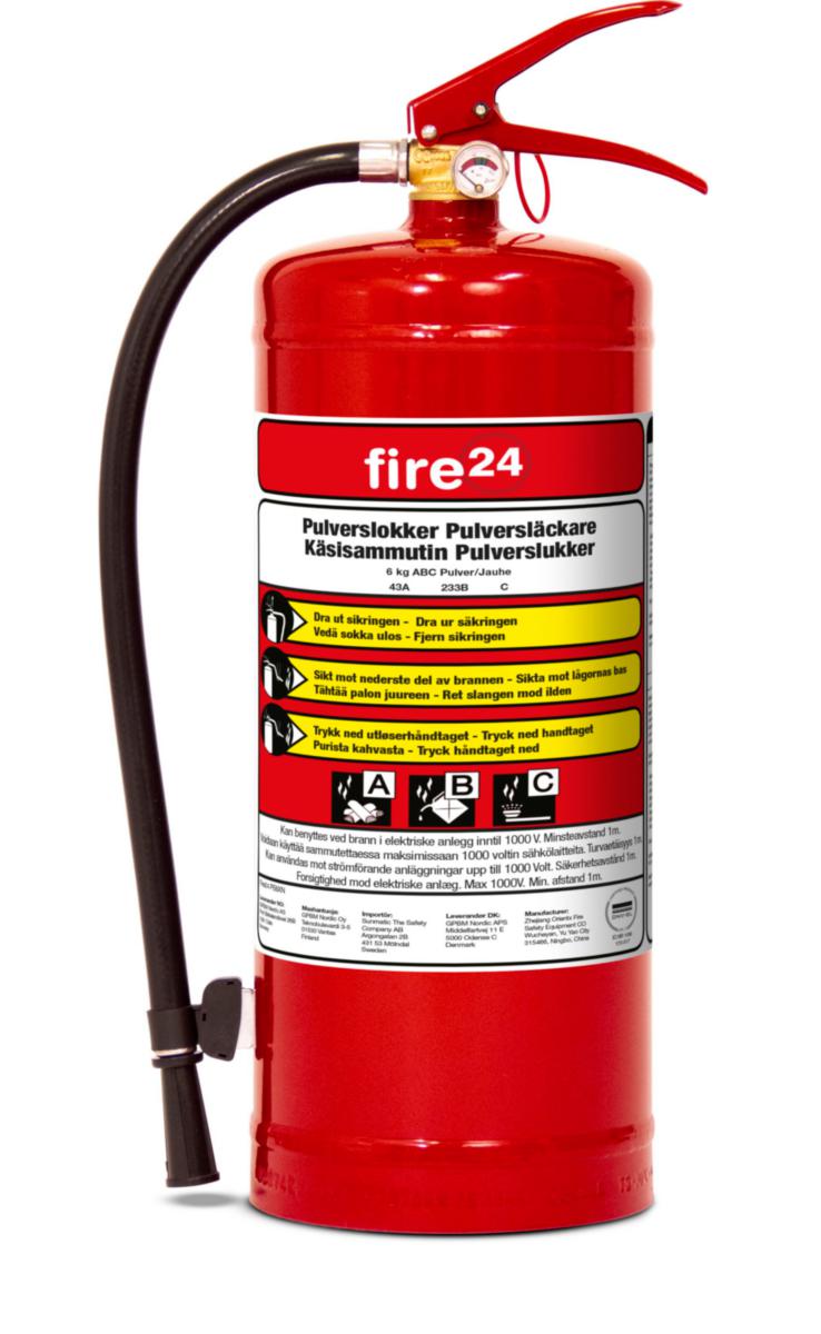 Brannslukker Fire 24 Pulver ABC 6kg - Housegard