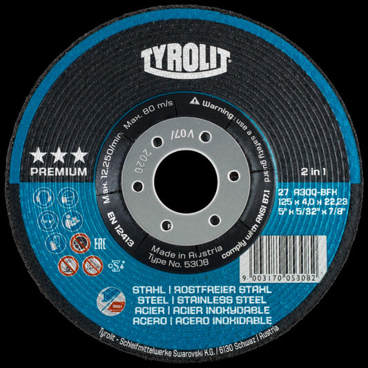 Slipeskive Tyrolit Premium 2in1