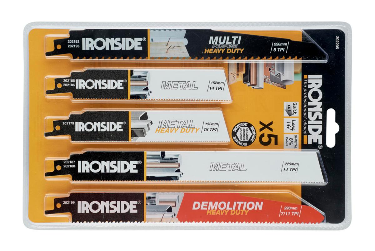 Bajonettsagbladsett Ironside Tre/Metall 5 Blad