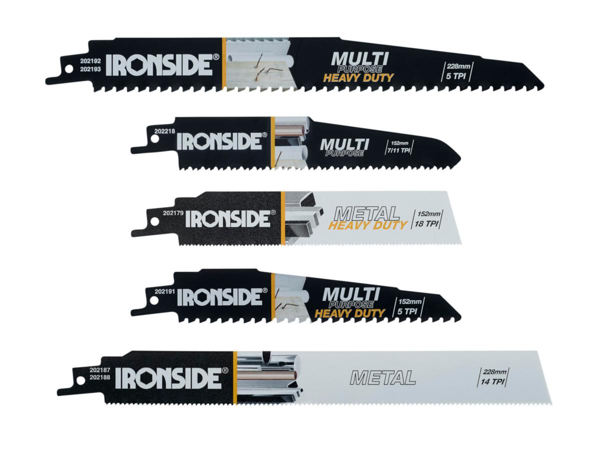 Bajonettsagbladsett Ironside Tre/Metall 12 Blad