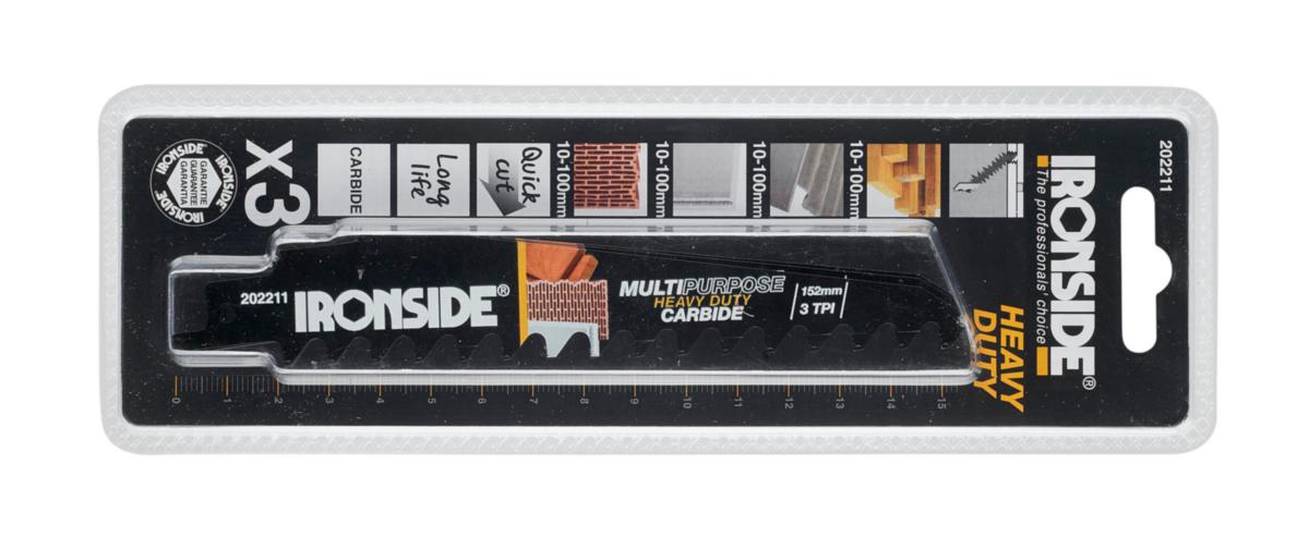 Bajonettsagblad Ironside Tre/Flis Karbid
