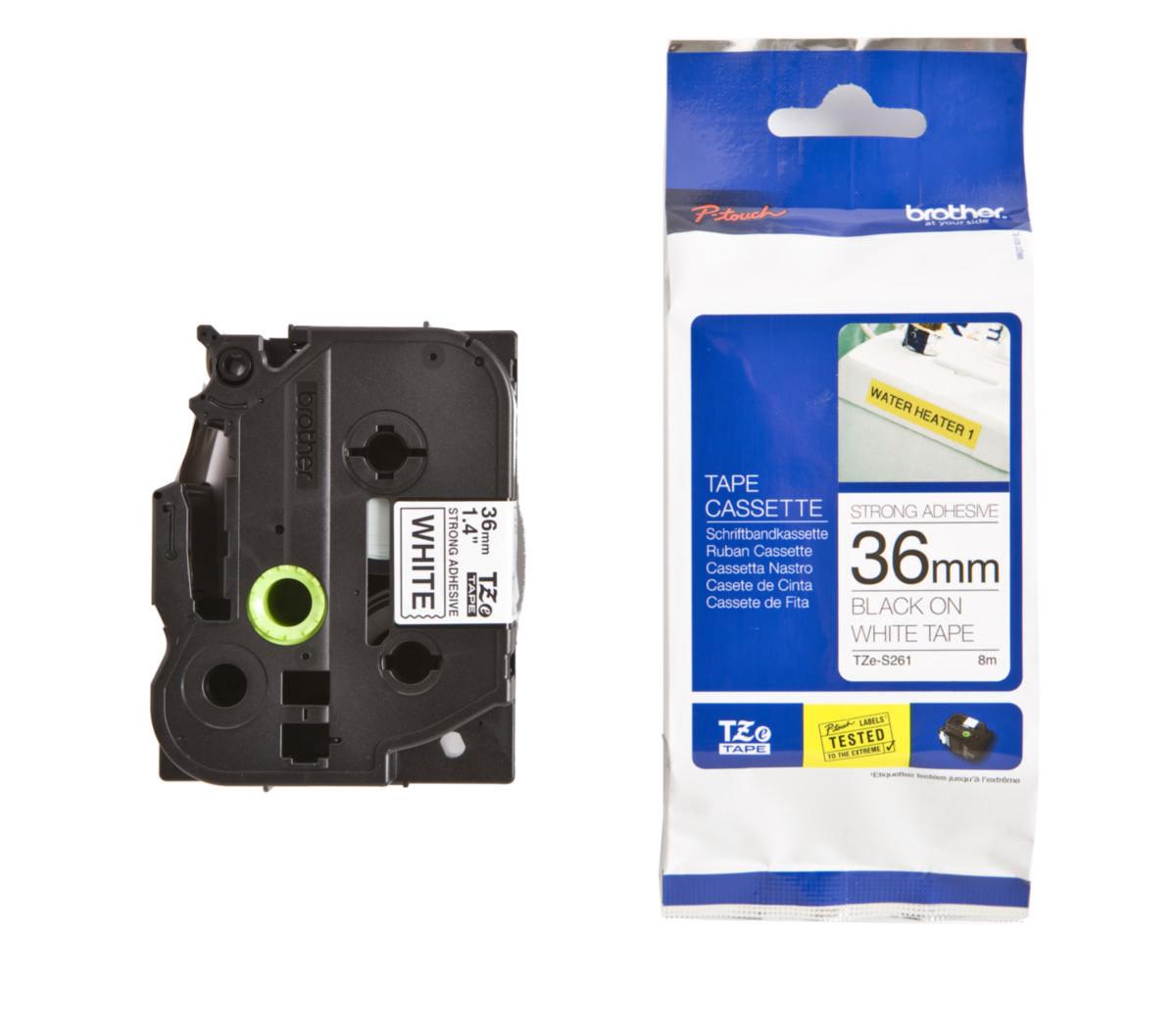 Merketape TZES261 Sort/Hvit Xtra Lim