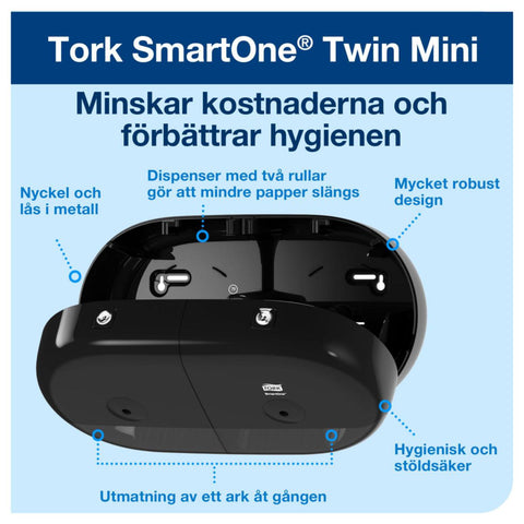 Dispenser SmartOne® Twin mini toalettrull Tork