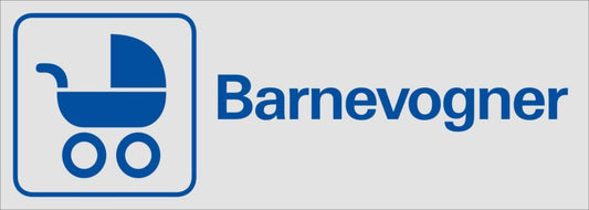 Skilt Systemtext "Barnevogner"