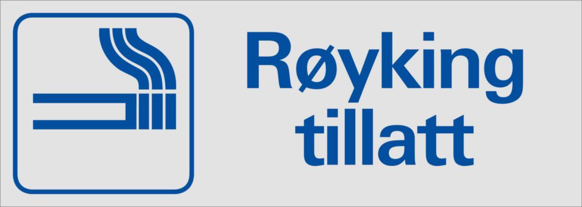 Skilt Systemtext "Røyking tillatt"