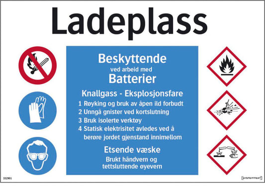 Skilt Systemtext "Ladeplass"