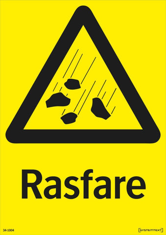Skilt Systemtext "Rasfare"