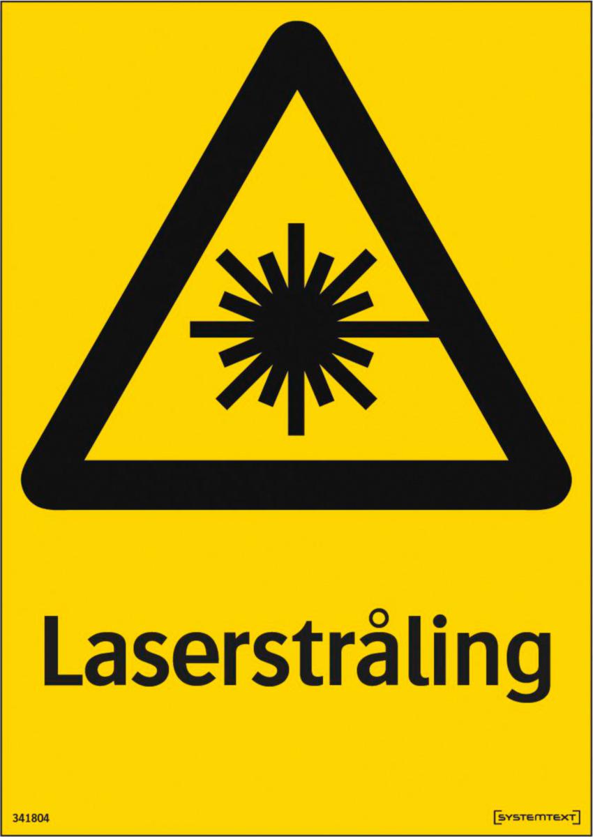Skilt Systemtext "Laserstråling"