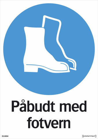 Skilt Systemtext "Påbudt med fotvern"