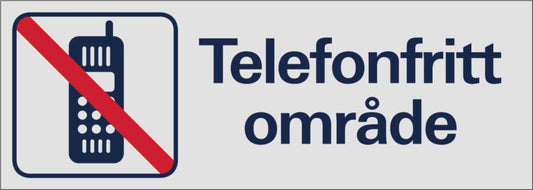 Skilt Systemtext "Telefonfritt område"