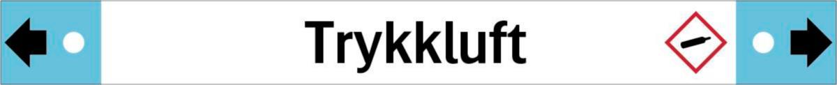 Rørmerking Systemtext "Trykkluft" Dobbelpil