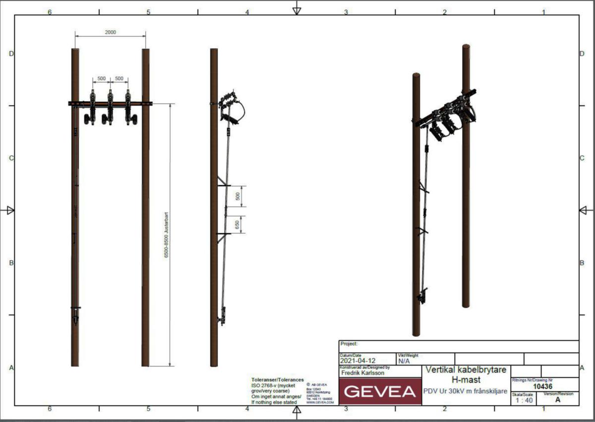 Kabelbryter H-mast - 630