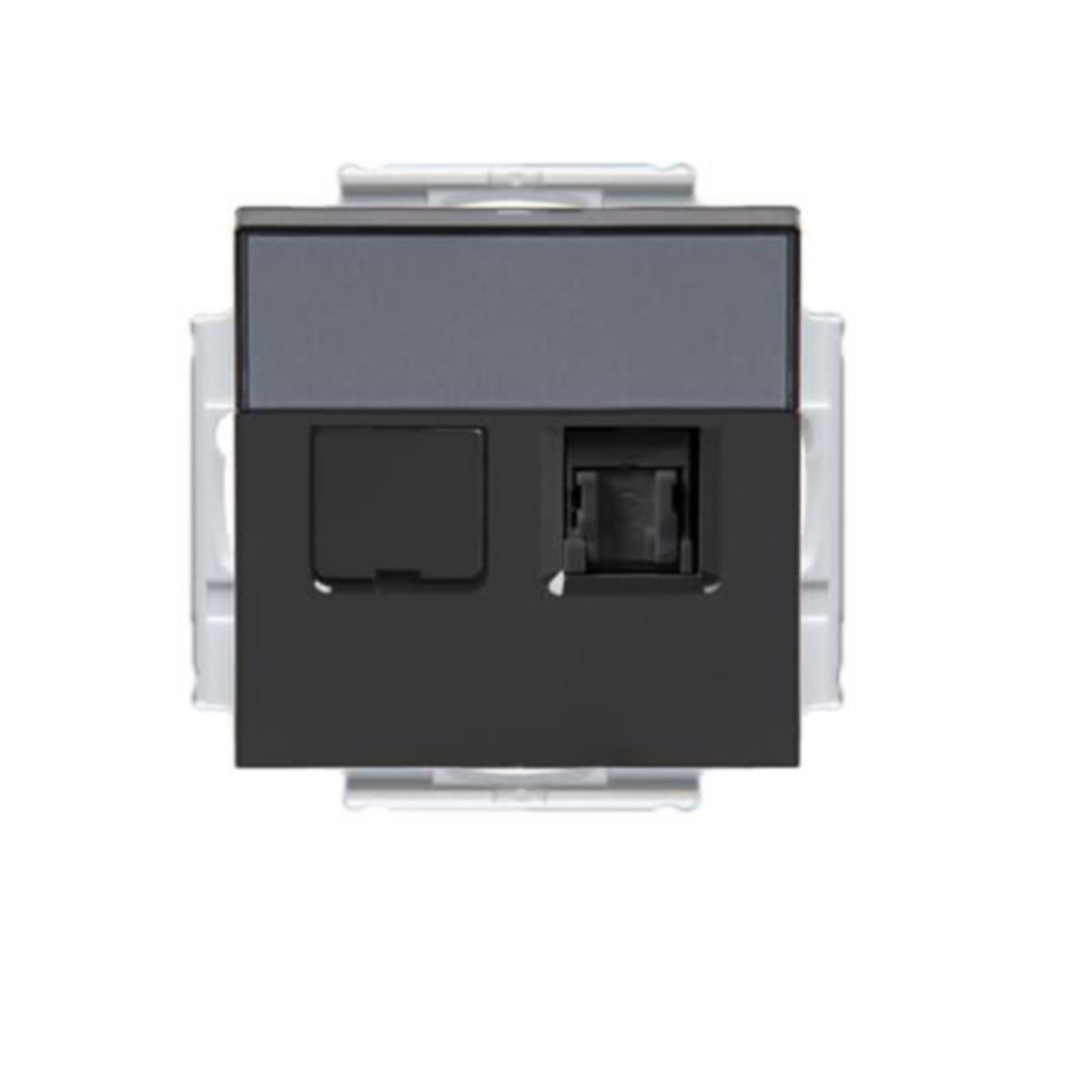 Modularuttak Impressivo 2xRJ45 - Merkefelt, låsbar i mellomring