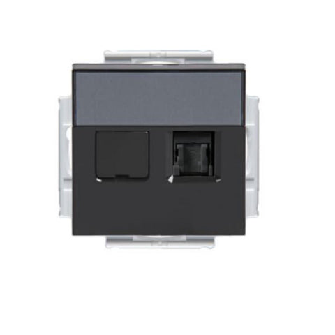 Modularuttak Impressivo 2xRJ45 - Merkefelt, låsbar i mellomring